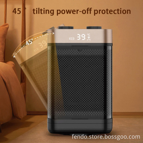 750W/1500W Tilt Power-Off Protection Smart PTC Ceramic Fan Heater for Home Office